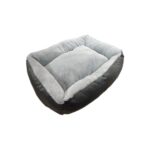 Pawland Tavşan Tüyü Peluş Kedi Yatağı, Küçük Irk Köpek Yatağı 70x55 CM Gri