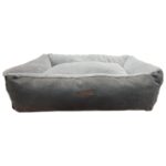 Pawland Tavşan Tüyü Peluş Kedi Yatağı, Küçük Irk Köpek Yatağı 70x55 CM Gri - Görsel 2