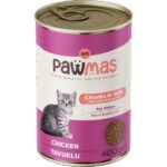 Pawmas Tavuklu Yavru Kedi Konservesi 400 gr Ekonomik Mama Tavuk Aromalı Lezzet