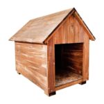 Pinoxi Orta Boy Irk Köpekler İçin Doğal Ahşap Kulübe