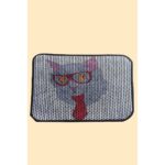Epilla  Kedi Tuvaleti Önü Elekli Kedi Kumu Paspası -Kravatlı -(60 x45 cm)