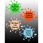 Tuybox Yeşil + 6 Bant 720 Yaprak Koli Bantlı Tüy Toplayıcı, tüy toplama rulosu yerine - Görsel 3