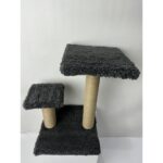 Komana Pontika 2 Kademeli Peluş Kedi Tırmalama Tahtası | 44 cm Yükseklik, Egzersiz ve Oyun Alanı, Yumuşak Dokulu, Soft Renkli Modern Tasarım Gri Renk - Görsel 3