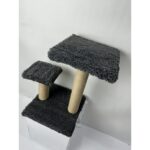 Komana Pontika 2 Kademeli Peluş Kedi Tırmalama Tahtası | 44 cm Yükseklik, Egzersiz ve Oyun Alanı, Yumuşak Dokulu, Soft Renkli Modern Tasarım Gri Renk - Görsel 4