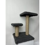 Komana Pontika 2 Kademeli Peluş Kedi Tırmalama Tahtası | 44 cm Yükseklik, Egzersiz ve Oyun Alanı, Yumuşak Dokulu, Soft Renkli Modern Tasarım Gri Renk - Görsel 5