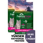 Herbamax Kilo Almayı Önleyici Diyet Özellikte Somonlu ve Pirinçli Kısır Kedi Maması  20kg (2X10kg) - Görsel 2