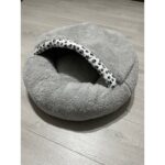 Coddry Pet Simit Mağara Yatak - Kedi, Küçük Irk Köpek Yatağı 45X45X16 cm Peluş Kumaş Gri - Görsel 2