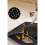 Gampus 30X22 Elekli Kedi Kumu Paspası, Cat Paw Tuvalet Önü Paspası-Gri Kedi Paspası - Görsel 2