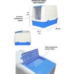 Pribor HZ-335 Kedi Köpek Evcil Hayvan Tuvaleti Büyük Boy Beyaz Mavi - Görsel 3