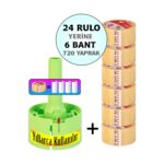 Tuybox Yeşil + 6 Bant 720 Yaprak Koli Bantlı Tüy Toplayıcı, tüy toplama rulosu yerine