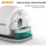 Avenir AV-CB02W Akıllı Otomatik Kedi Tuvaleti App Kontrol Koku Yapmayan Kum Kabı - Görsel 4
