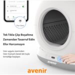 Avenir AV-CB02W Akıllı Otomatik Kedi Tuvaleti App Kontrol Koku Yapmayan Kum Kabı - Görsel 2