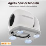 Avenir AV-CB02W Akıllı Otomatik Kedi Tuvaleti App Kontrol Koku Yapmayan Kum Kabı - Görsel 3