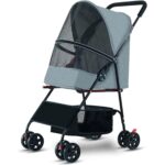 Glipet Boston Kedi Köpek Arabası 47X62X95 cm Gri