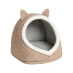 Beylini Kedi Evi Köpek Evi Evcil Hayvan Yatağı 40X35X34 cm Katlanabilir Keçe Yuva Krem