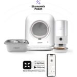 Xenon Smart Akıllı Otomatik Kedi Tuvaleti 5lt Çelik Hazneli Mama Kabı Ultra Sessiz Geniş Hazneli Çelik Su Pınarı 3'lü Pet Seti - Görsel 2