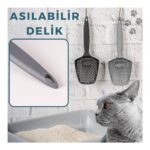 Eynel Küçük Delikli Kedi Kumu Eleme Küreği, Ince Taneli Dar Aralıklı Pet Tuvalet Temizleme Eleği Süzgeç - Görsel 3