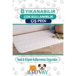 Suvay Kedi Köpek Çiş Pedi 60X90 | Sıvı Geçirmez Yıkanabilir Emici | Hasta Alezi | 4 Ebat