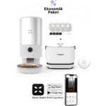 Xenon Smart Akıllı 5lt Hazneli Çelik Mama Kabı Otomatik Şarjlı Su Şelalesi Smart Tag ve Yedek Filtre 4'lü Pet Seti - Görsel 2