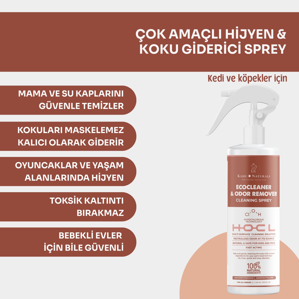 110001013932117.jpg Kahu Naturals Mama Ve Su Kabı Temizleme Spreyi Koku Çok Amaçlı Temizlik Hipokloröz 500 Ml - Görsel 1