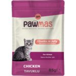 Pawmas Pawmas Pouch Tavuklu Yavru Kedi Yaş Mama 85GR