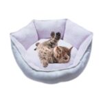 Pribor Yumuşak Silinebilir Kedi ve Köpek Yatağı 55 cm Çap Açık Pembe