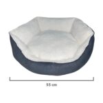 Pribor Yumuşak Silinebilir Kedi ve Köpek Yatağı 55 cm Çap Beyaz-Gri - Görsel 4