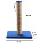 Pribor Kedi Tırmalama Tahtası 40 cm ve Kedi Simit Yatağı 50 cm Çap Polar 2' Li Set Lacivert - Görsel 2