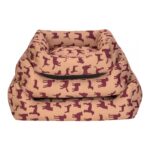 Pet Comfort Uniform Bej-Bordo Köpek Yatağı L 70x60cm - Görsel 4