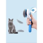 UltraNova Otomatik Temizlenen Tuşlu Evcil Hayvan Fırçası Kedi Köpek Tüy Toplayıcı Tarak - Görsel 2