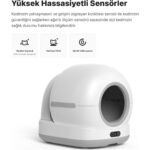 Xenon Smart Akıllı Otomatik Kameralı Kedi Tuvaleti Uv Sterilizasyonlu 72L Hacim 7L Kapasiteli Cat Cleaner X8623 - Görsel 4