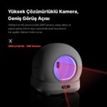 Xenon Smart Akıllı Otomatik Kameralı Kedi Tuvaleti Paslanmaz Çelik Kaseli 4LT Mama Kabı Çelik Hazneli Su Pınarı ve Filtre 4'lü Pet Seti - Görsel 4