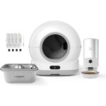 Xenon Smart Akıllı Otomatik Kameralı Kedi Tuvaleti Paslanmaz Çelik Kaseli 5LT Mama Kabı Çelik Hazneli Su Pınarı ve Filtre 4'lü Pet Seti