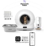 Xenon Smart Akıllı Otomatik Kameralı Kedi Tuvaleti Paslanmaz Çelik Kaseli 5LT Mama Kabı Çelik Hazneli Su Pınarı ve Filtre 4'lü Pet Seti - Görsel 2