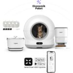 Xenon Smart Akıllı Otomatik Kameralı Kedi Tuvaleti Paslanmaz Çelik Kaseli Mama Kabı Bataryalı Su Pınarı ve Filtre 4'lü Pet Seti - Görsel 2
