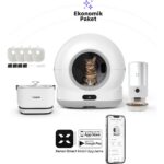 Xenon Smart Akıllı Otomatik Kameralı Kedi Tuvaleti Paslanmaz Çelik Kaseli 5LT Mama Kabı Bataryalı Su Pınarı ve Filtre 4'lü Pet Seti - Görsel 2