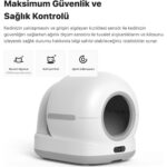 Xenon Smart Akıllı Otomatik Kedi Tuvaleti Paslanmaz Çelik Kaseli 5LT Hazneli Mama Kabı LED Işıklı Su Pınarı ve Filtre 4'lü Pet Seti - Görsel 4