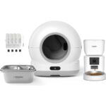 Xenon Smart Akıllı Otomatik Kedi Tuvaleti Paslanmaz Çelik Kaseli 4LT Mama Kabı Çelik Hazneli Su Pınarı ve Filtre 4'lü Pet Seti