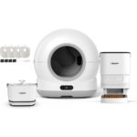 Xenon Smart Akıllı Otomatik Kedi Tuvaleti Paslanmaz Çelik Kaseli Mama Kabı Ultra Sessiz Bataryalı Su Pınarı ve Filtre 4'lü Pet Seti