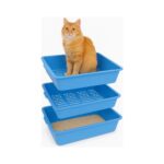 Hayke 3 Katlı Elekli Kedi Tuvaleti - Kolay Temizlenebilir Kum Kabı - Görsel 2