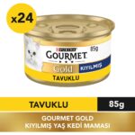 Gourmet Gold Kıyılmış Tavuklu Konserve Yetişkin Kedi Maması 24 x 85 G