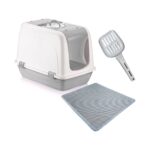 Milo Kapalı Büyük Boy Kedi Tuvaleti Xxl 52X66X46CM Elekli Paspas Hediyeli