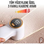 Enkado Şarjlı Tüy Tiftik Temizleyici Dijital Ekranlı Tüy Alma Makinesi 3 Kademeli Kazak Tiftik Toplayıcı - Görsel 2