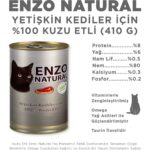 Enzo Natural Kuzu Etli Konserve Yaş Kedi Maması 410 gr x 24 - Görsel 2