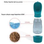 Gold Bazaar Taşınabilir Mama Hazneli Evcil Hayvan Suluğu Seyahat Kabı Kilitlenebilen Su Sızdırmaz 380ML (4764) - Görsel 3