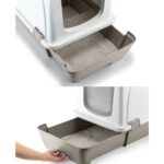 Milo Orta Boy Çekmeceli Kapalı Kedi Tuvaleti Kürek Hediyeli 47 x 39,5 x 55cm - Görsel 4