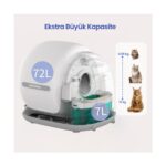 Haustier CB001 Akıllı Otomatik Kedi Tuvaleti, APP ile Kontrol, 75lt İç Hazne, 7lt Çöp Haznesi - Görsel 3