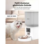 Whirtz Kameralı & Ses Kontrollü 7 Litre Akıllı Mama Kabı – Otomatik Besleme Çözümü - Uygulamadan Kontrollü - Görsel 5