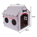 GOBYPET Ahşap Dekoratif Köpek Evi-Kulübesi, Küçük Irk Köpekler Için Kulübe, Köpek Kulübesi Beyaz-Siyah - Görsel 2