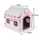 GOBYPET Ahşap Dekoratif Köpek Evi-Kulübesi, Küçük Irk Köpekler Için Kulübe, Köpek Kulübesi Beyaz-Pembe - Görsel 2